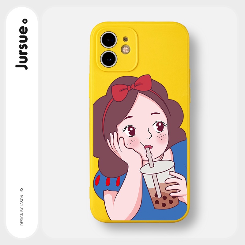 Ốp lưng JURSUE chống bẩn hoạt hình dễ thương đẹp cho iPhone 13 12 11 Pro Max SE 2020 X XR XS ip 8 7 6 6S Plus kute Y236