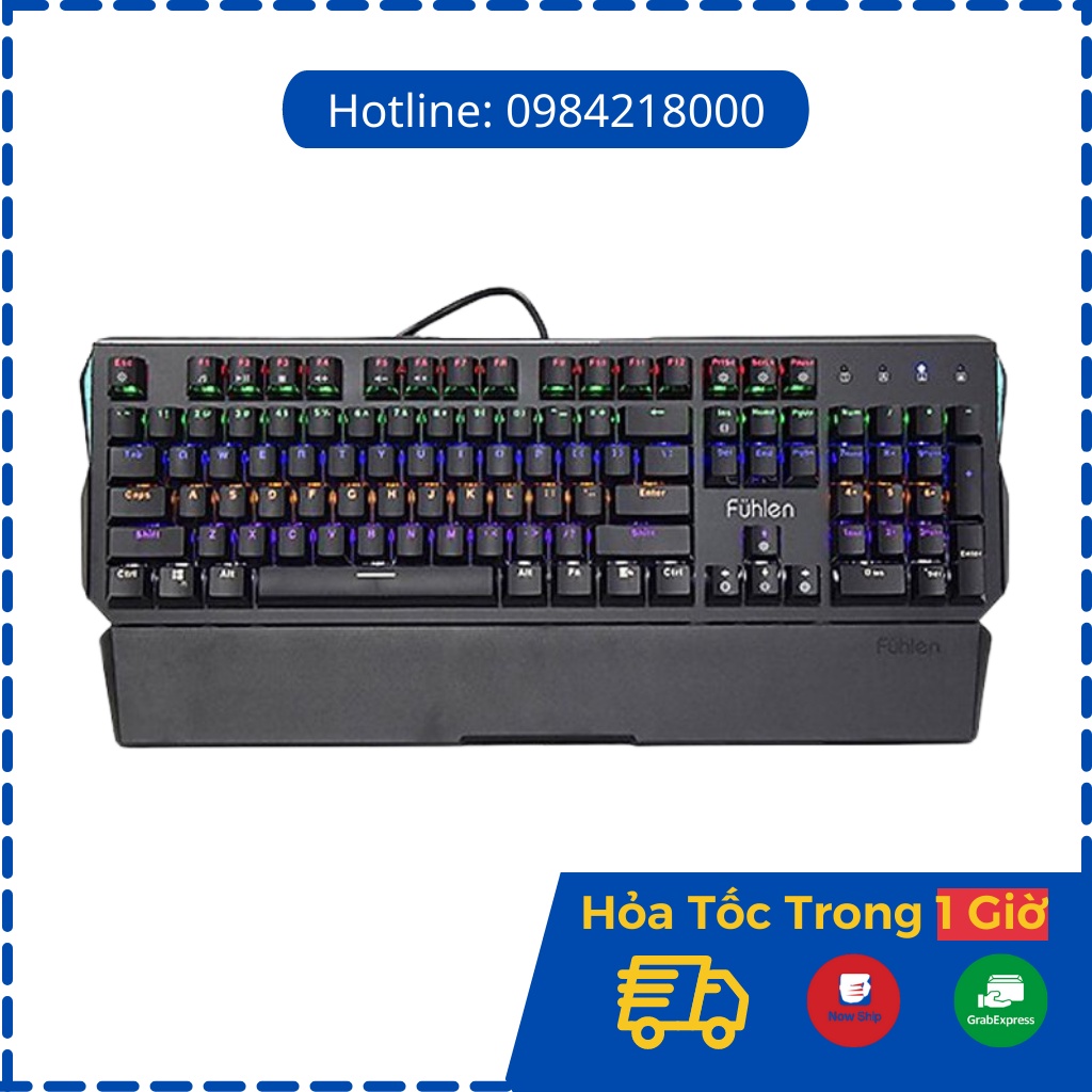 Bàn phím cơ Gaming Fuhlen Destroyer - Vỏ kim loại - Đèn led 7 màu - BH 24 tháng [ CHÍNH HÃNG ]