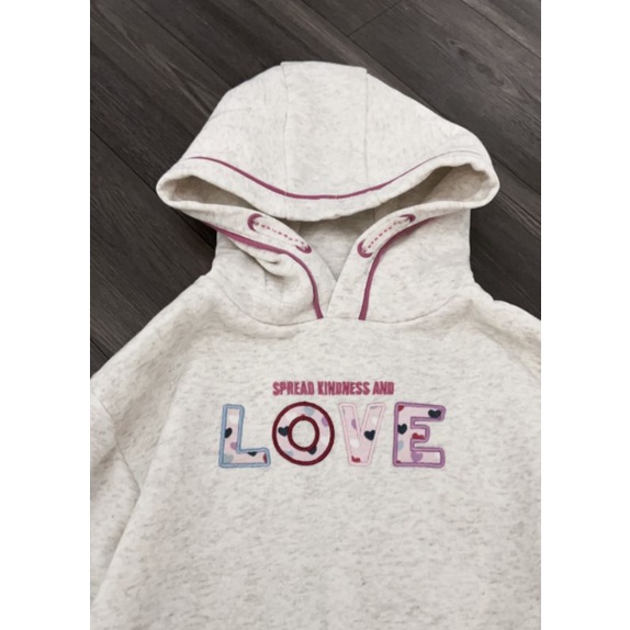 Bộ nỉ bé gái Primark xuất dư xịn áo hoodie viền hồng