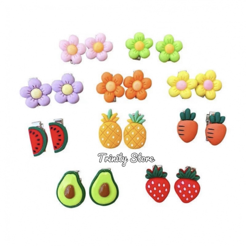 Set 10 kẹp tóc mini hoạ tiết hoạt hình dễ thương phong cách Hàn Quốc cho bé