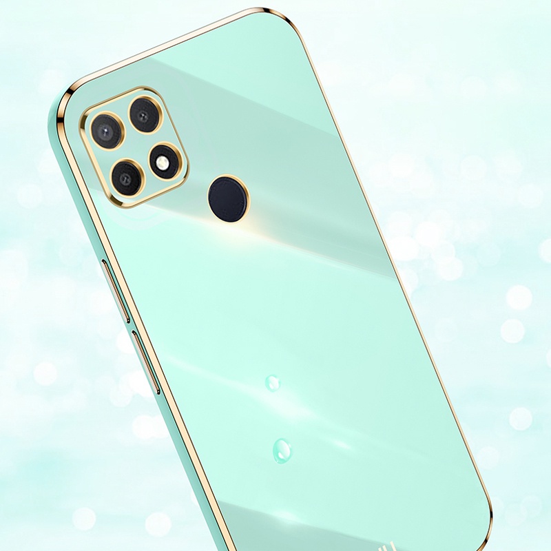 Ốp điện thoại KOOSUK khung vuông silicon mạ mịn cho OPPO A15 A15S A35 2021