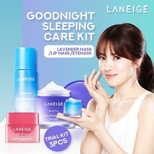 Bộ 3 mặt nạ ngủ dành cho Mặt - Mắt - Môi Laneige Sleeping Care Good Night Kit 3 Item