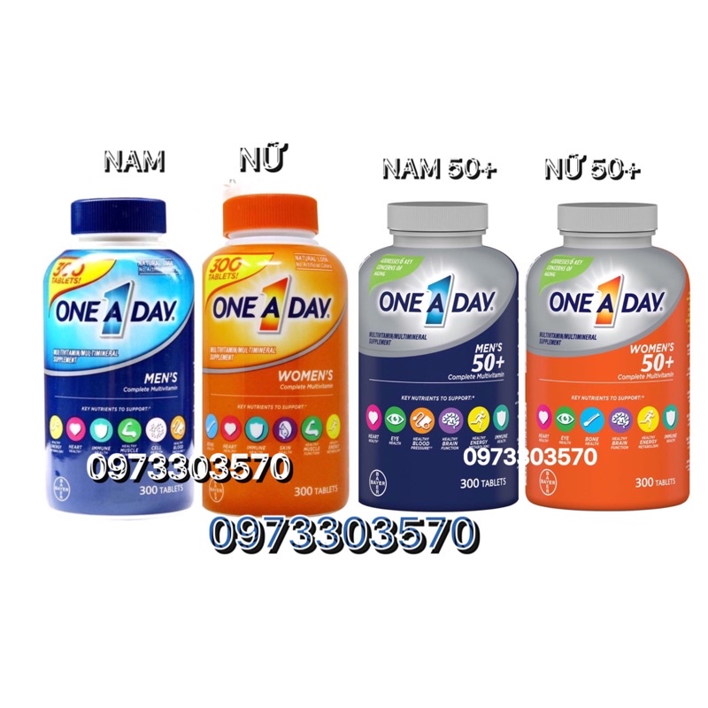 [Hàng Mỹ]date09/2024 Viên Uống One A Day Men 50+Lọ300 viên ( Nam Nữ)