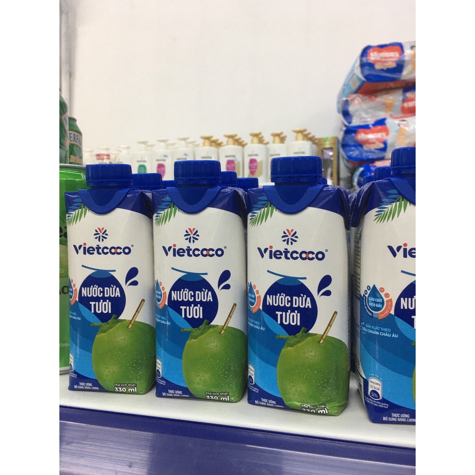 (12 HỘP )- Nước Dừa Vietcoco - (Có Thạch Dừa  Dai Dai - Dòn Dòn ngon tuyệt) CÙNG SỐNG XANH - THƯƠNG HIỆU VIỆT