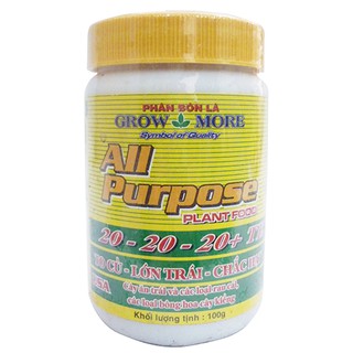 PHÂN NPK TO CỦ, LỚN TRÁI, CHẮC HẠT (20 - 20 - 20) - 100gr/ hủ