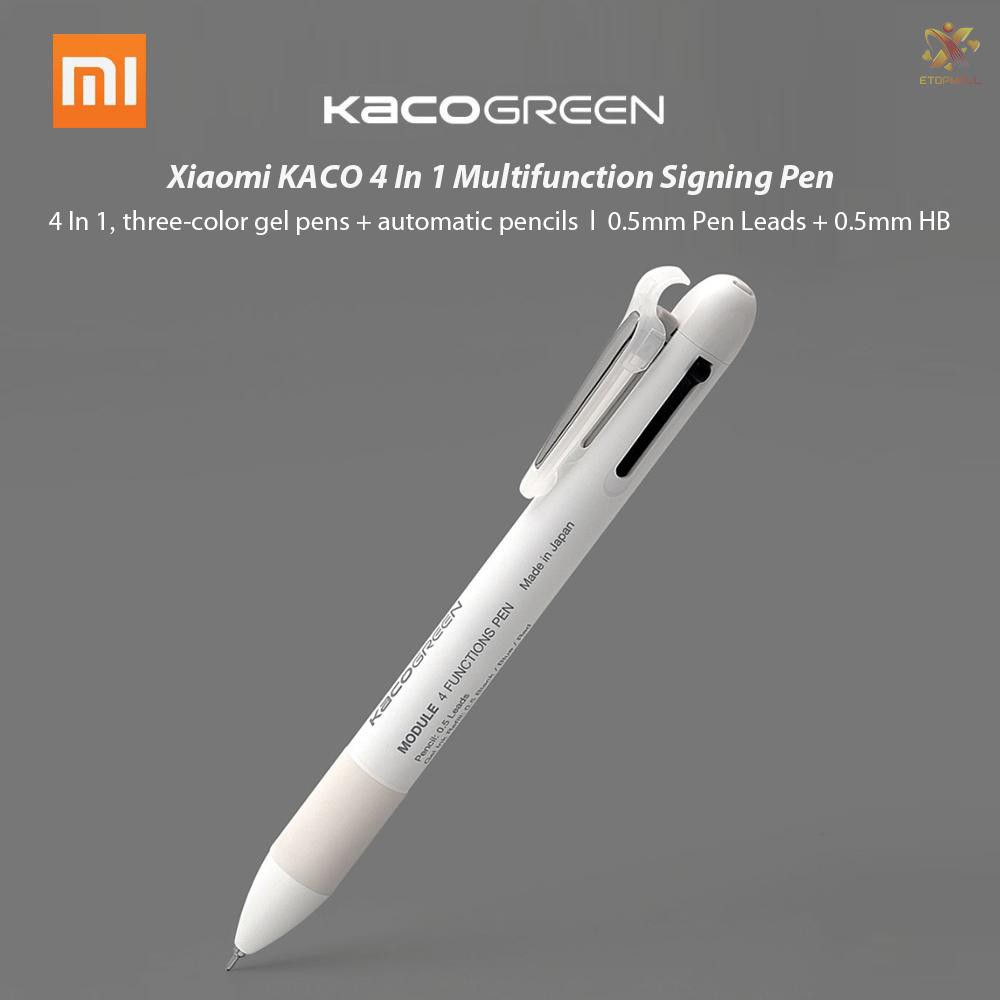 Bút bi 4 ngòi đầu bút 0.5mm 3 màu xanh đen đỏ tiện dụng Xiaomi KACO