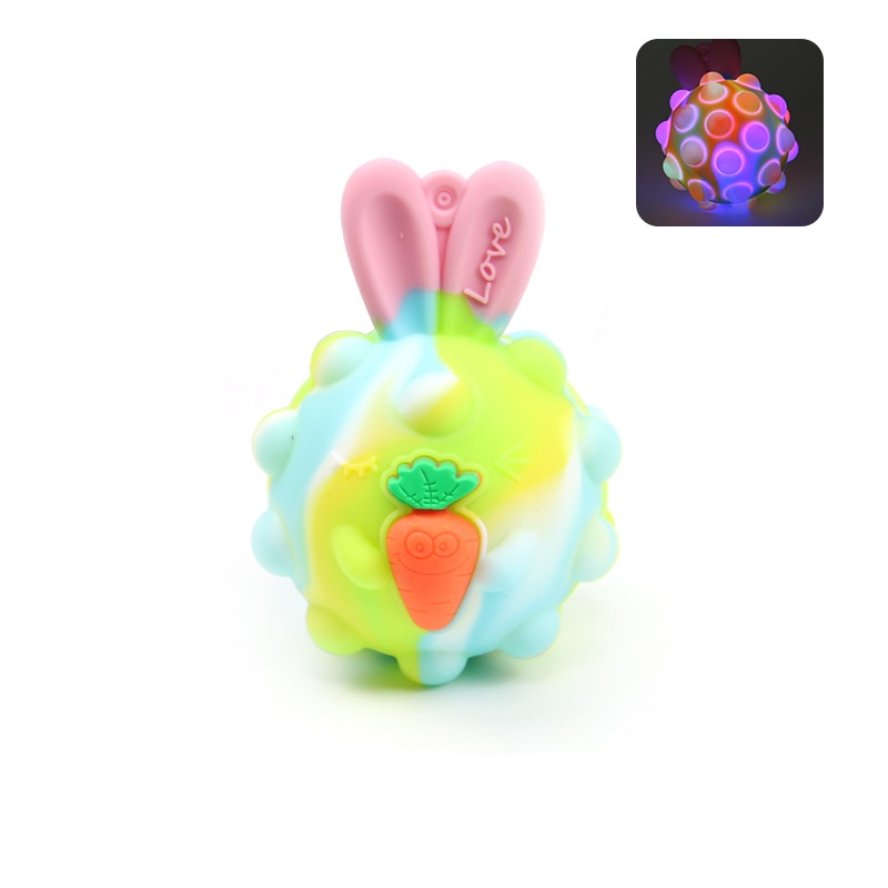 Đồ Chơi Bóp Giảm Stress Hình Thỏ 3D Bằng Silicon Mềm Co Giãn Cho Bé