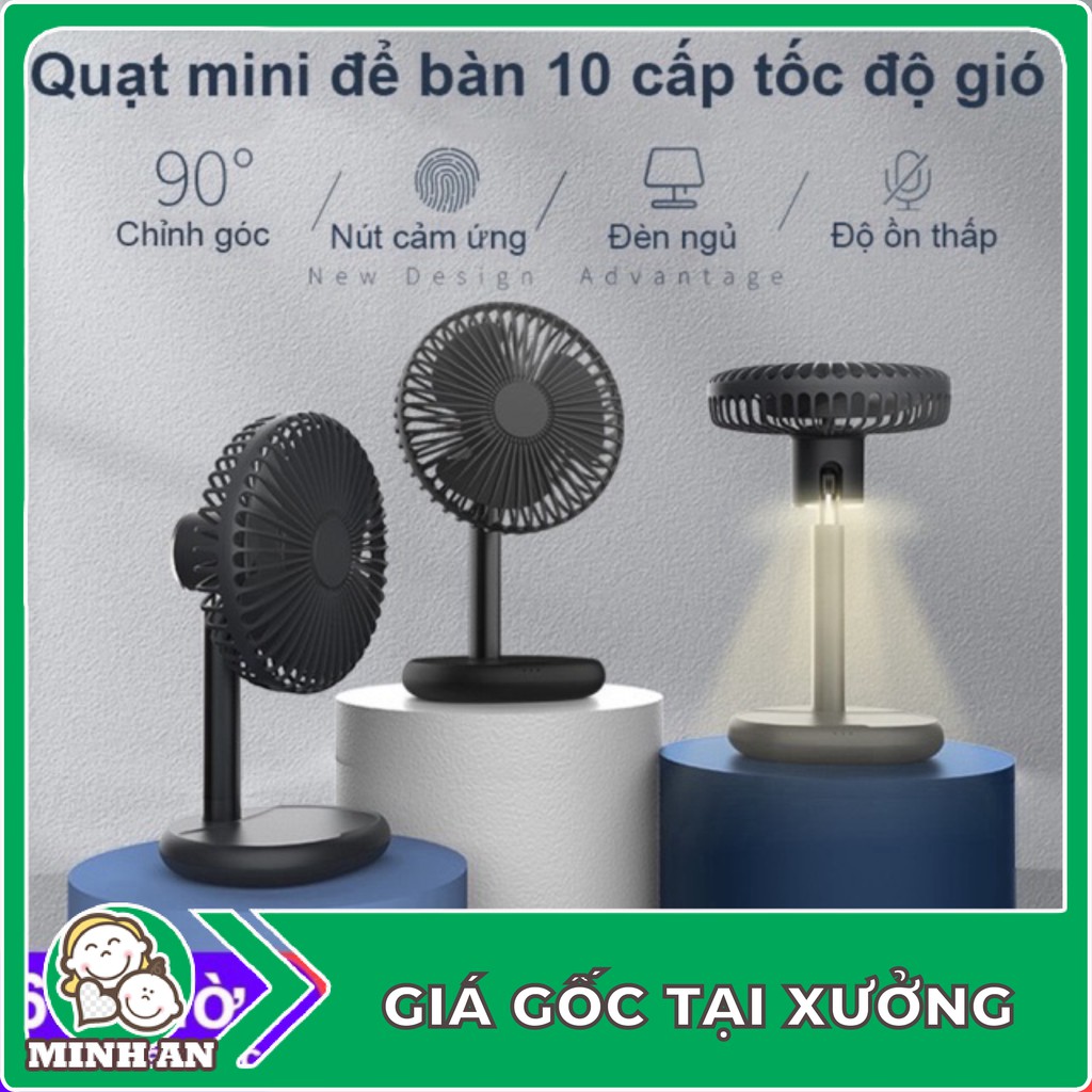 Quạt sạc cao cấp cảm ứng  5.0 , pin sạc 10.000mAh sử dụng 60h liên tục .