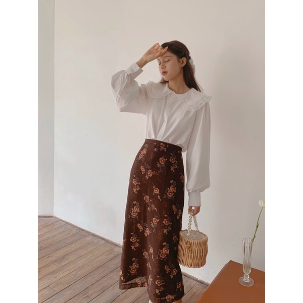 LITRA - áo sơmi cổ bèo FRORA