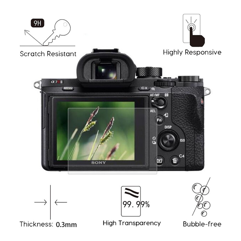 Kính Cường Lực Bảo Vệ Màn Hình Cho Sony A6000 A6300 A5000 Nex-6 / 5 A9 A7R A7 A7S A7Ii A7Iii A7Rii Rx10 Rx100 Ii Iii Iv V