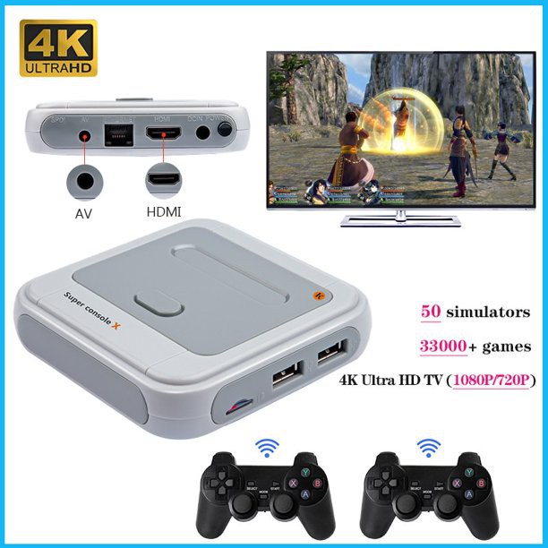 Máy chơi game điện tử Super Console X-Tích hợp 33.000+ trò chơi - Máy chơi game không dây cho PSP / N64 / DC / NDS / PS