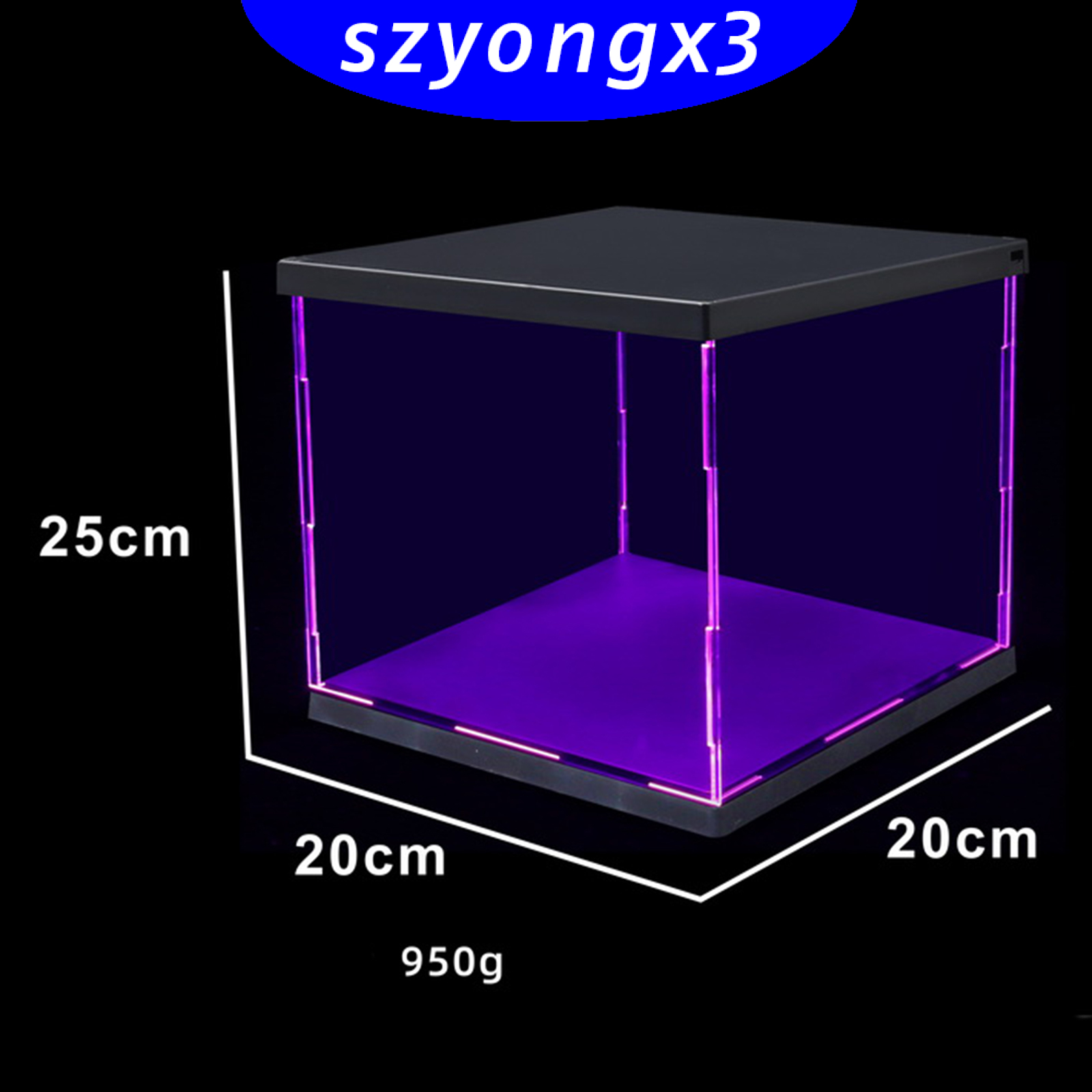 Clear with LED lights for Figure Model Countertop Display Cube Dustproof