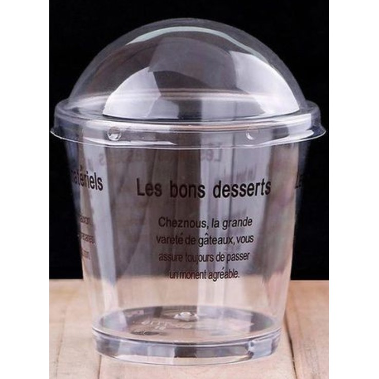 SET 10 HỘP ĐỰNG BÁNH MOUSSE 7770 + NẮP cầu vòm Ly trơn ko in