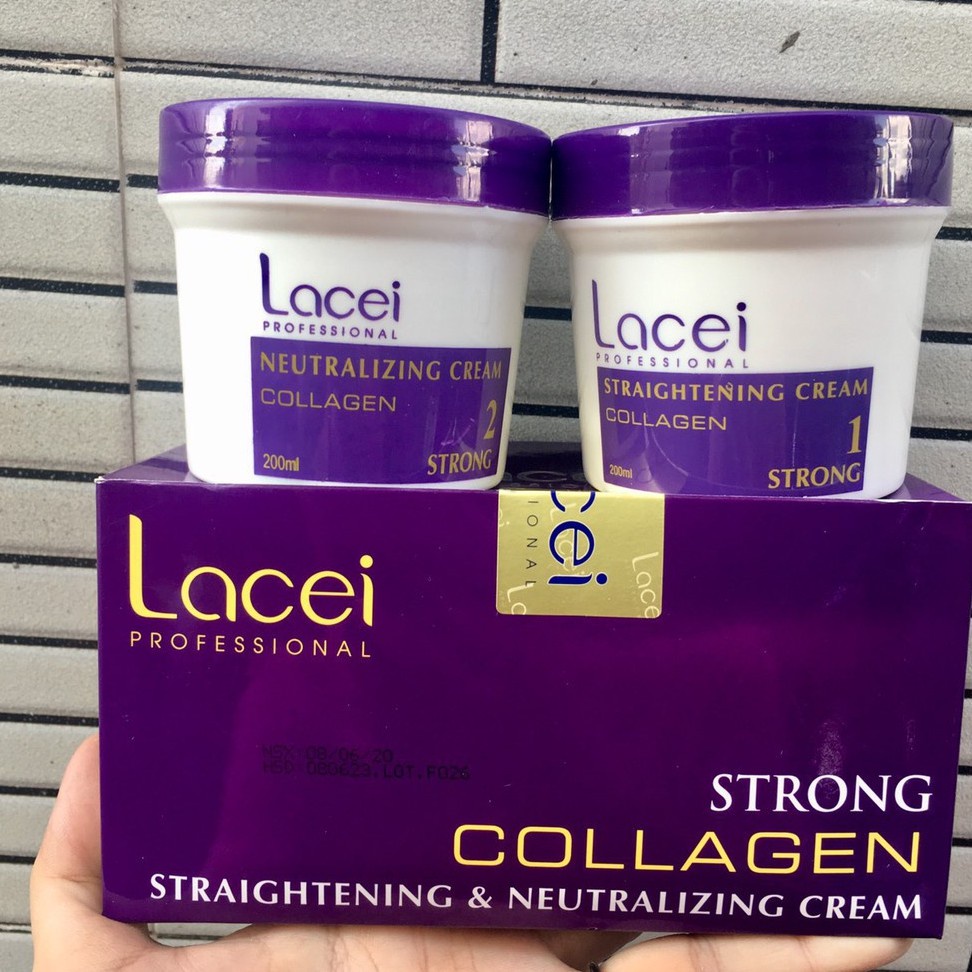 🇻🇳 Thuốc duỗi tóc không cần kẹp nhiệt Collagen Lacei 500mlx2