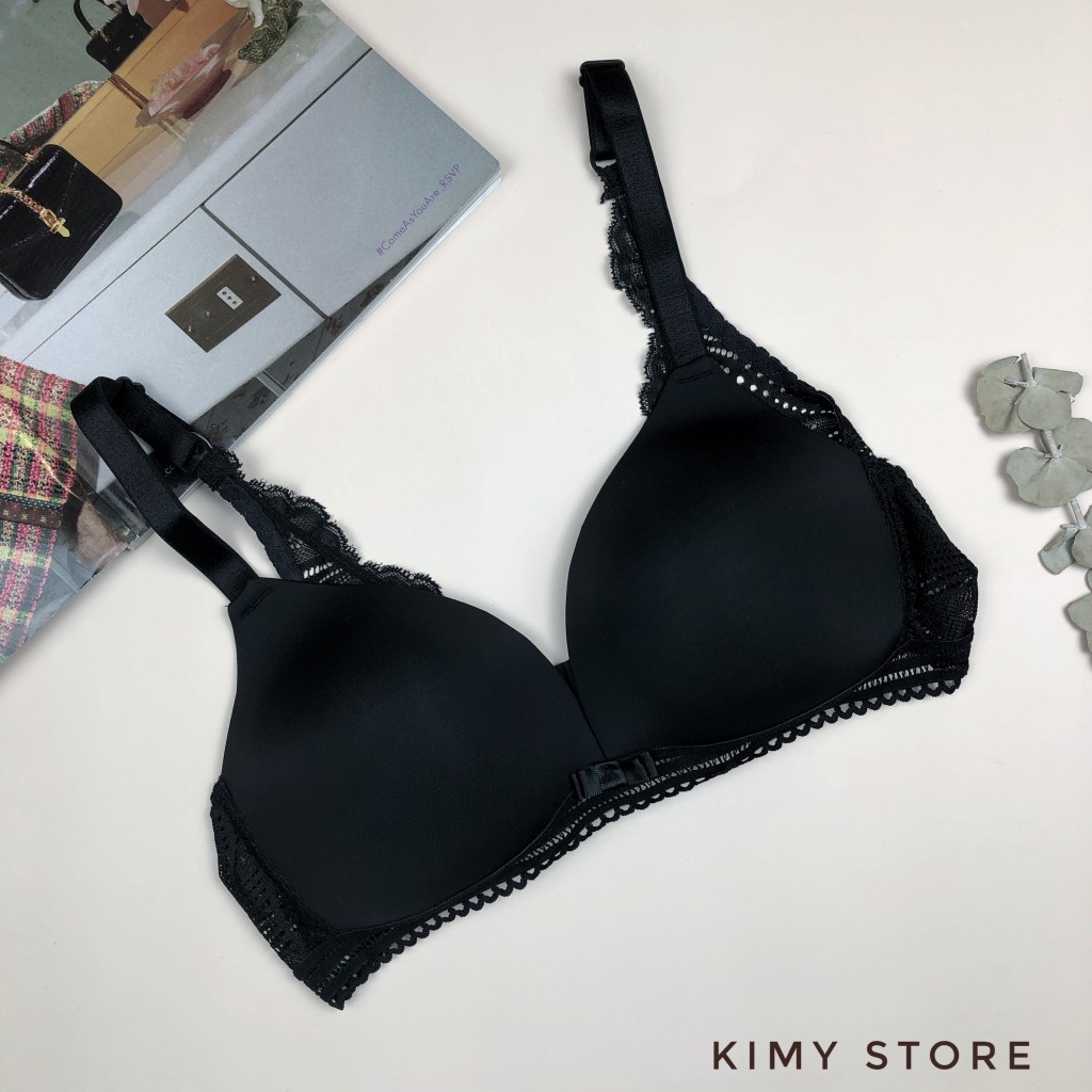 Áo ngực MB xuất Nhật không gọng nơ nhỏ trước ngực-Quai cài mix ren mềm mại