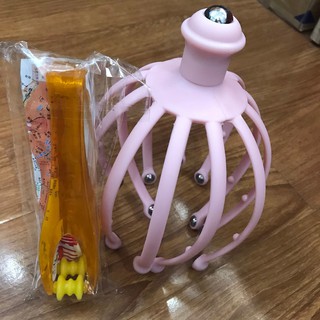 Set 2 massage Ngón tay Nhật - Bộ dụng cụ mát xa ngón tay, mát xa đầu 10 móng vuốt bạch tuộc