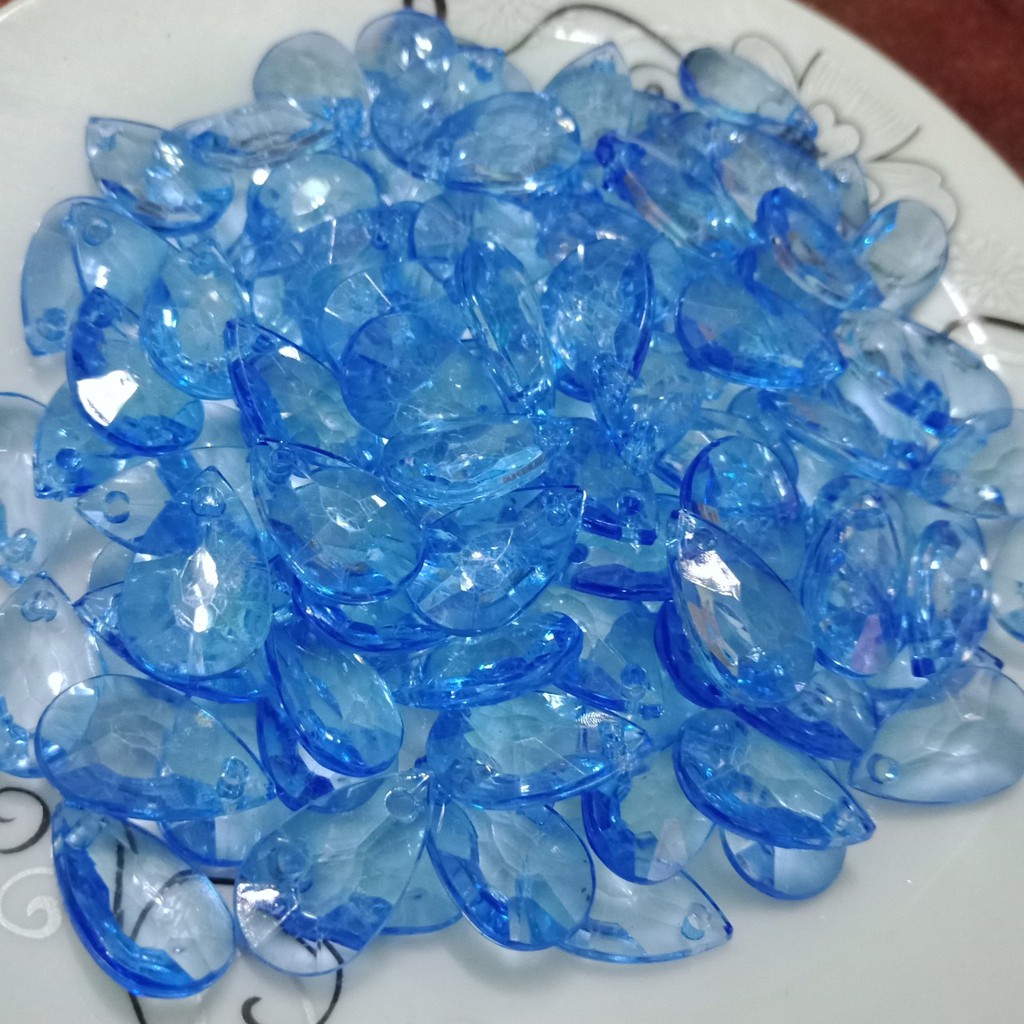 gói 25-50gam hạt nhựa hình giọt nước, hạt dưa size trung 10x18mm