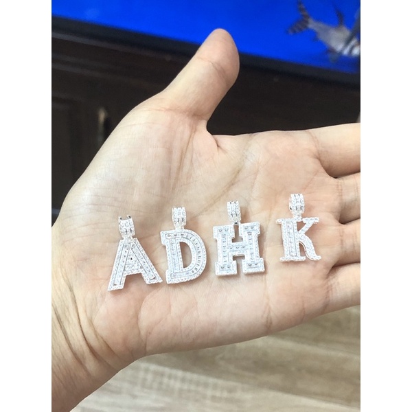 Mặt dây chuyền chữ cái bạc ta gắn đá Piaget mẫu mới-Minh Tâm Jewelry