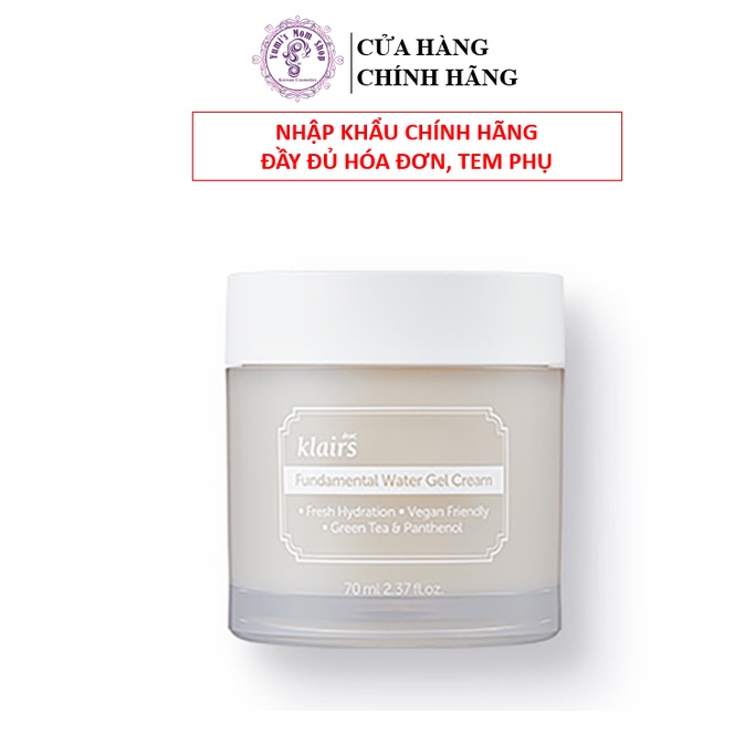 Kem Dưỡng Ẩm Chuyên Sâu Klairs Fundamental Water-gel Cream 70ml