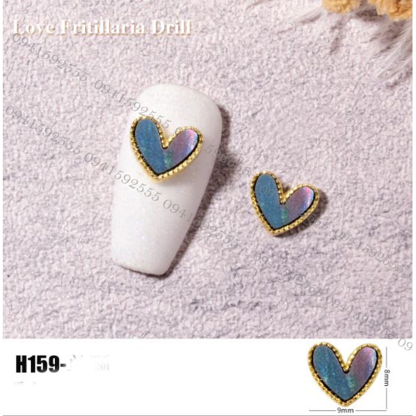 Charm tim Unicorn trang trí móng làm nail