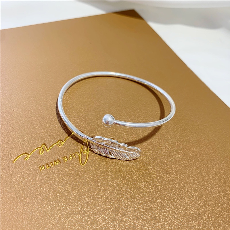 Lắc Tay Nữ Bạc s925 Hàn Quốc Mẫu Chiếc Lá LBN010, Vòng Tay Nữ Bạc Thời Trang, Sành Điệu, Đẳng Cấp