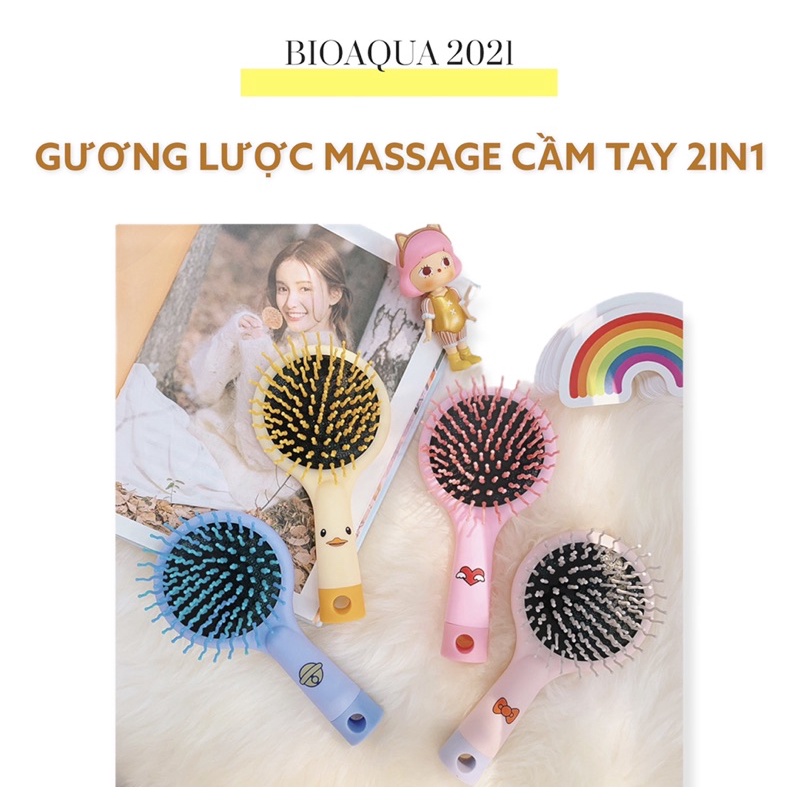 Gương Lược Massage Cầm Tay 2IN1