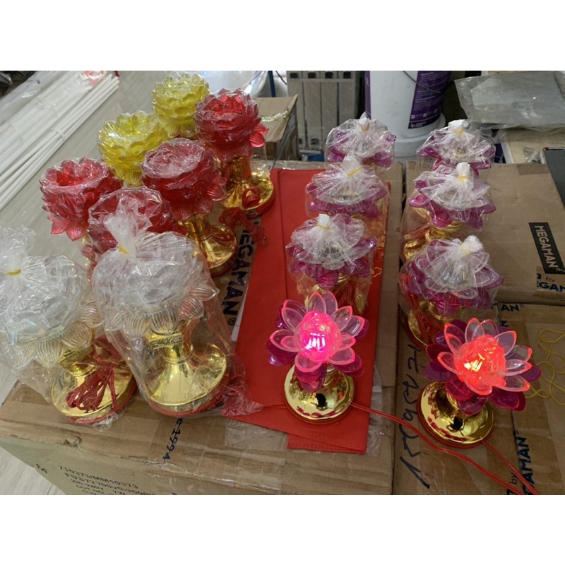 BỘ ĐÈN HOA SEN ĐỂ BÀN THỜ