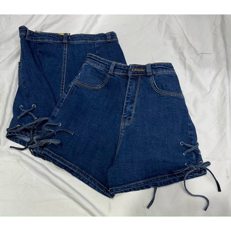 Quần jeans trơn phối đan dây siêu đẹp