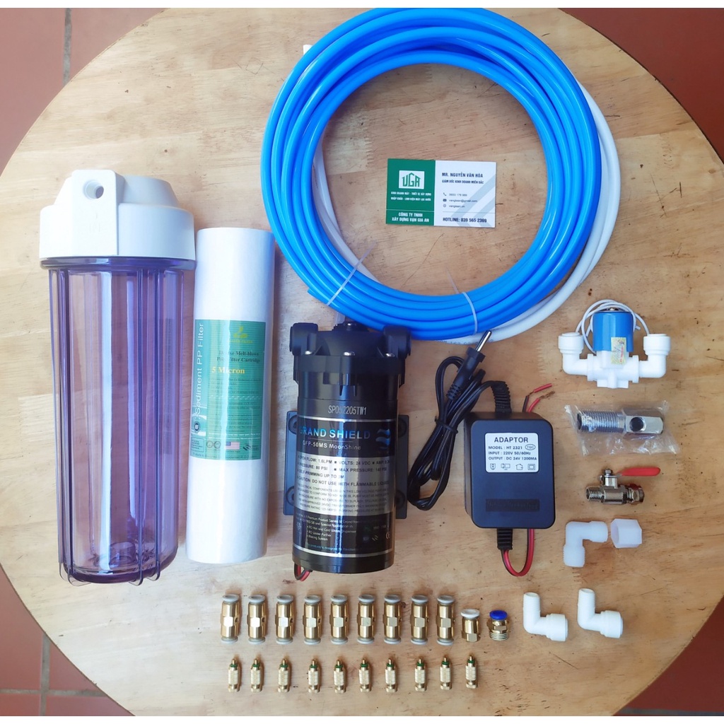 Máy Phun Sương - Tưới Cây 10 Béc Tặng Cốc Lọc Đầu Nguồn - HOAKarofi