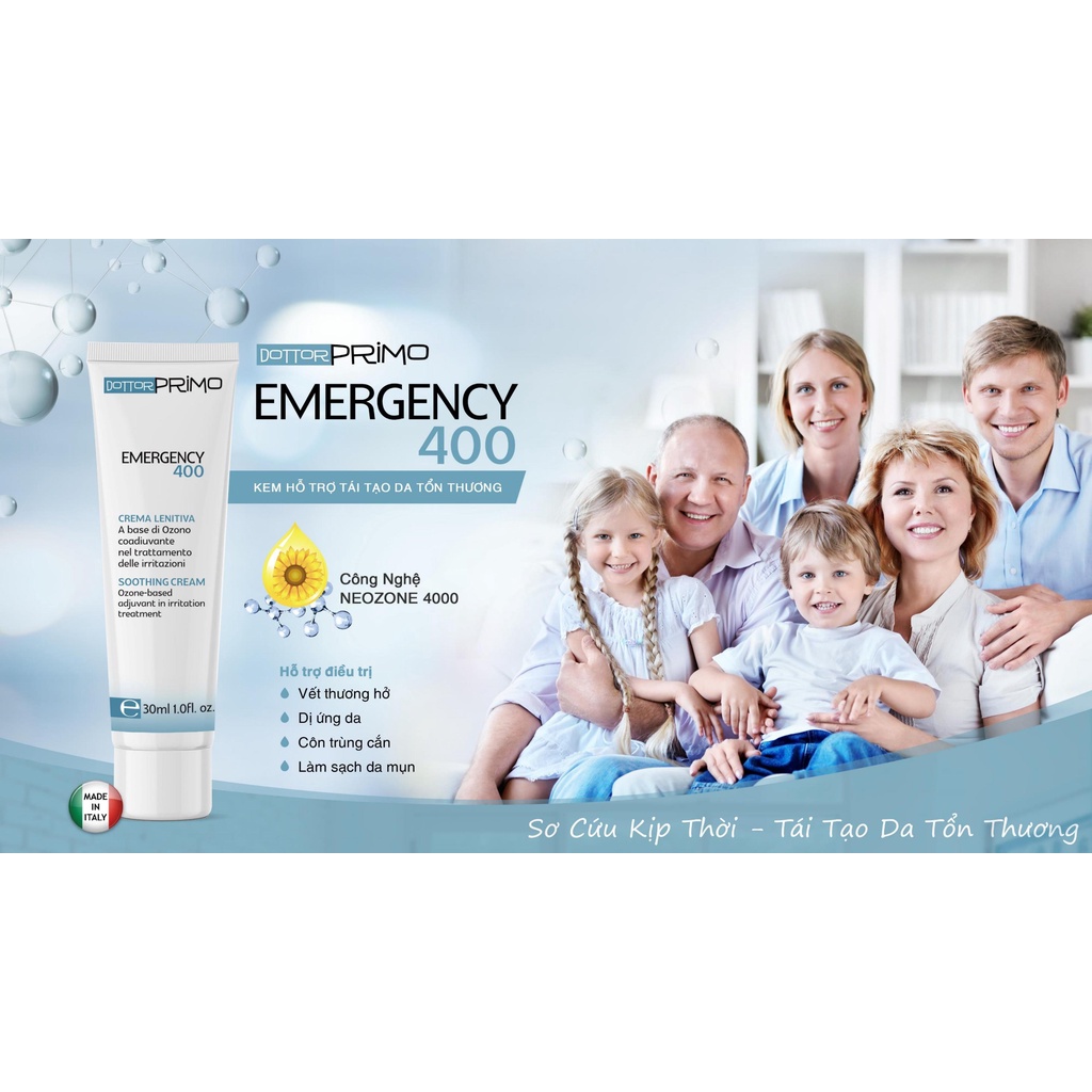 Kem Bôi Vết Thương DottorPrimo Emergency 400 Giúp Vết Thương Nhanh Lành Và Chống Sẹo (Chai 30ml)