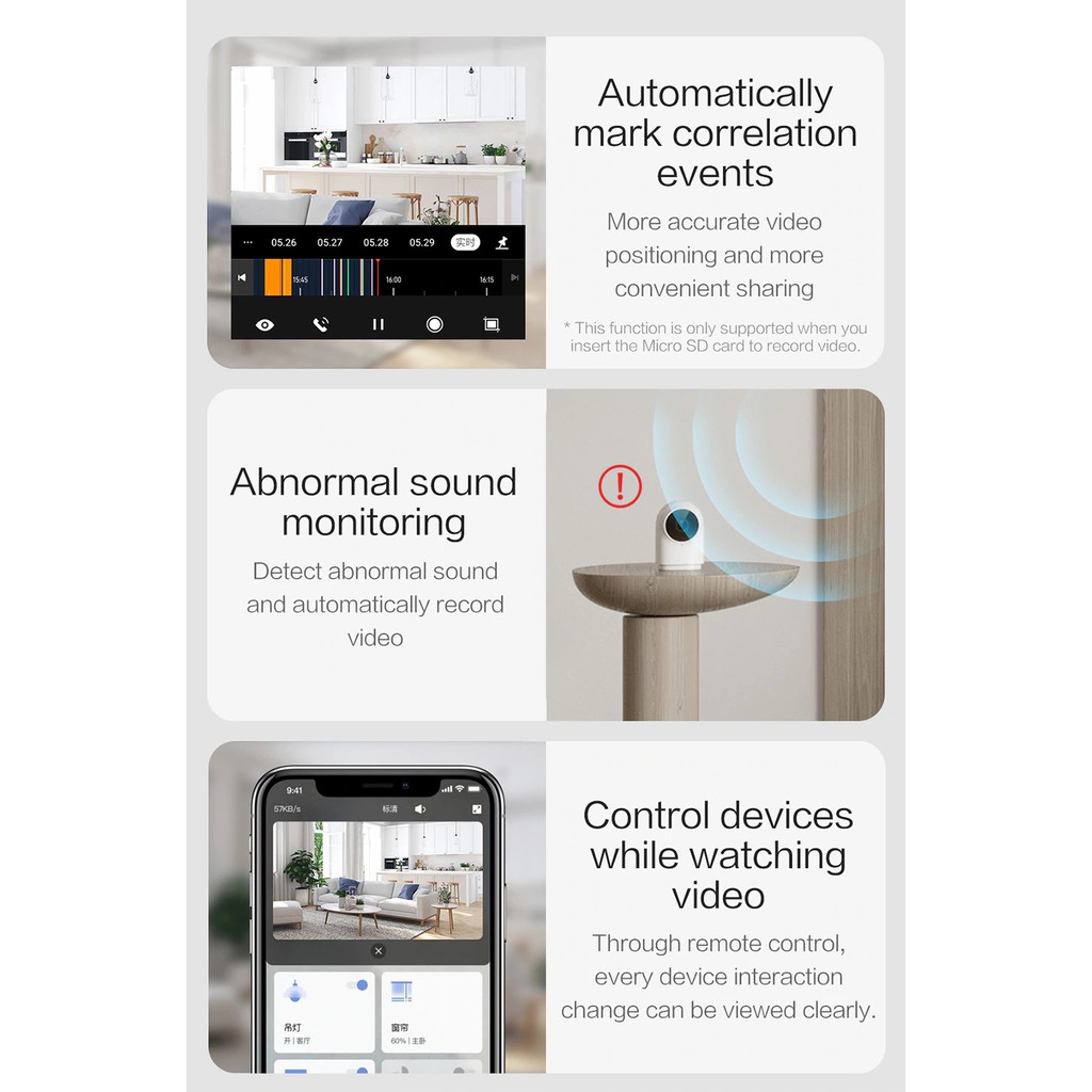 Máy quay camera thông minh Xiaomi Aqara G2H 1080P, hỗ trợ tầm nhìn ban đêm, theo dõi qua App, ZNSXJ12LM, SHS Vietnam