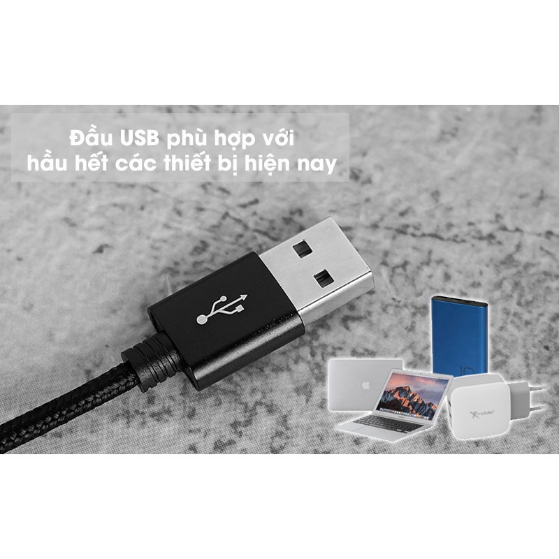 [CHÍNH HÃNG] Cáp Lightning 1m Xmobile Spanker B, Dòng sạc tối đa 10W (5V-2A), Cho tốc độ sạc ổn định, Nhanh chóng.