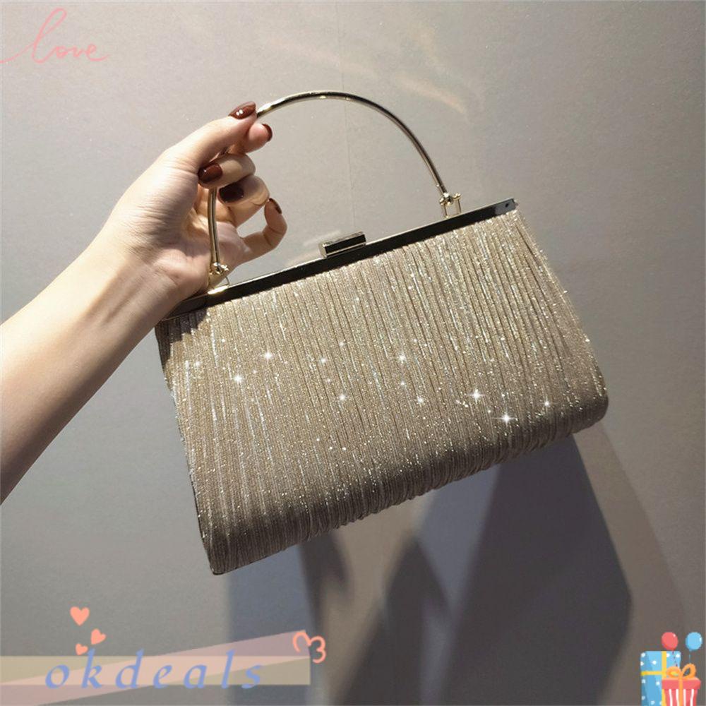 Ví Cầm Tay Đính Kim Sa Hình Mặt Trăng Sang Trọng