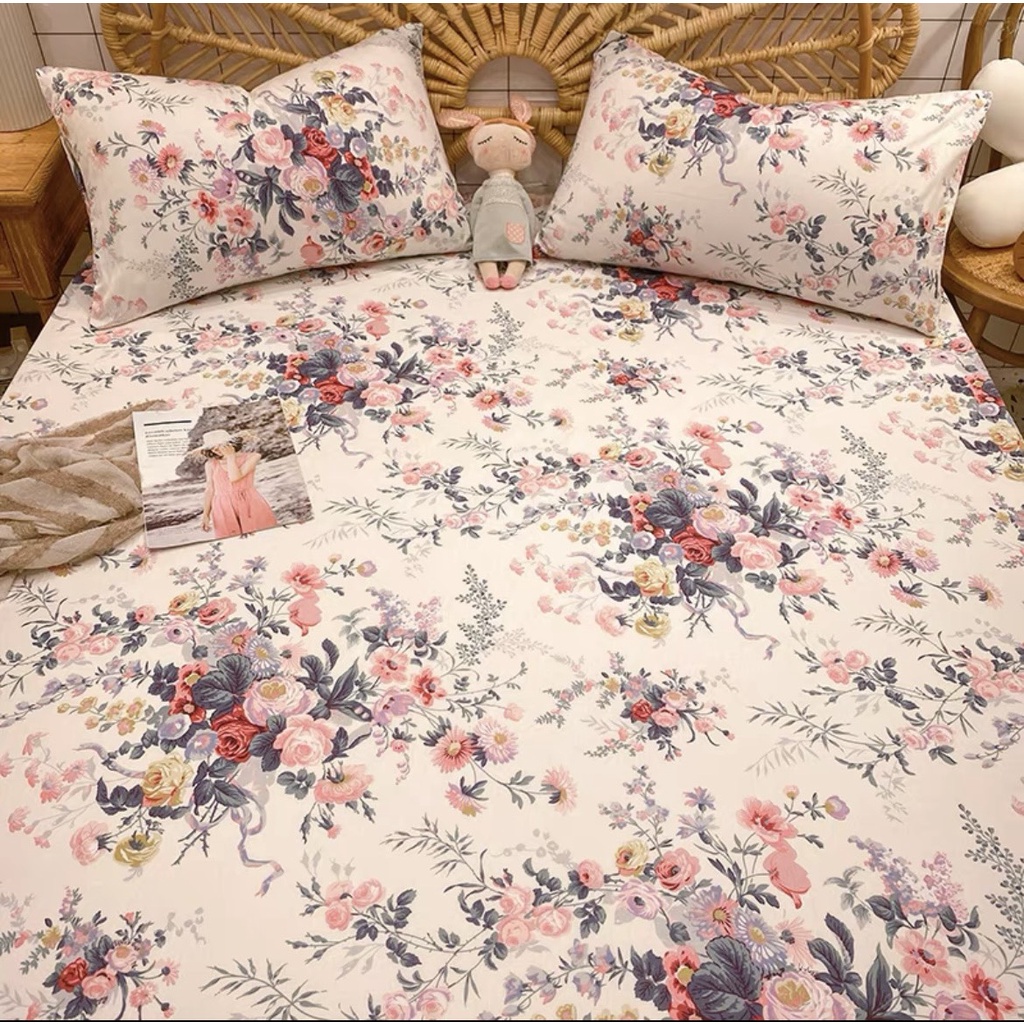 Bộ ga giường và vỏ gối cotton living, ga gối cotton 100% bền đẹp nhiều màu | BigBuy360 - bigbuy360.vn