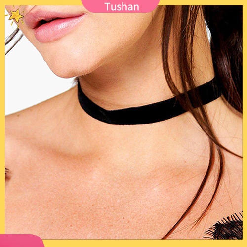 Vòng cổ choker nhung đen phong cách retro đơn giản xinh xắn cho nữ