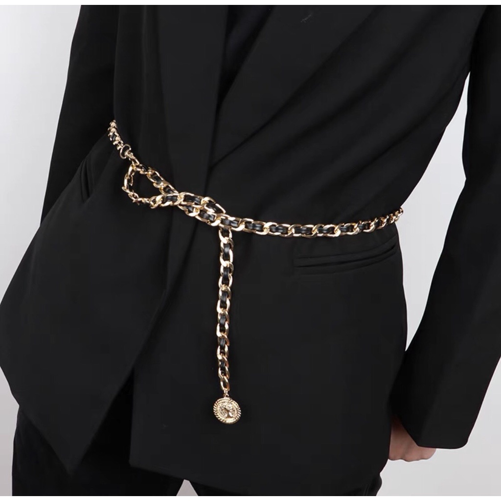 Đai váy xích phối da mix quần tây áo khoác blazer vest dạ cực xinh