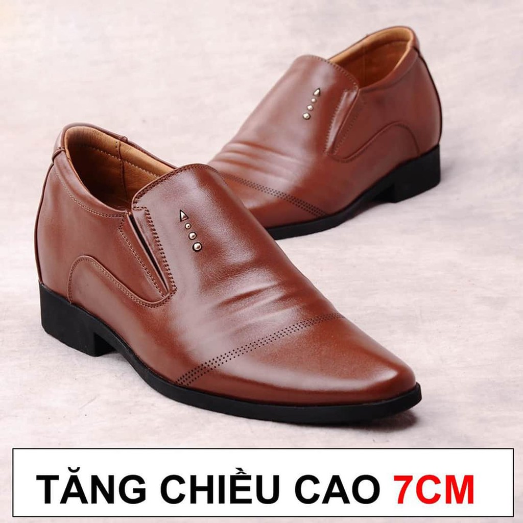 Giày Da Nam Tăng Chiều Cao Da Bò Thật Cao Ẩn 7cm Kín Đáo Bí Mật Từ Bên Trong - GCN03 | WebRaoVat - webraovat.net.vn