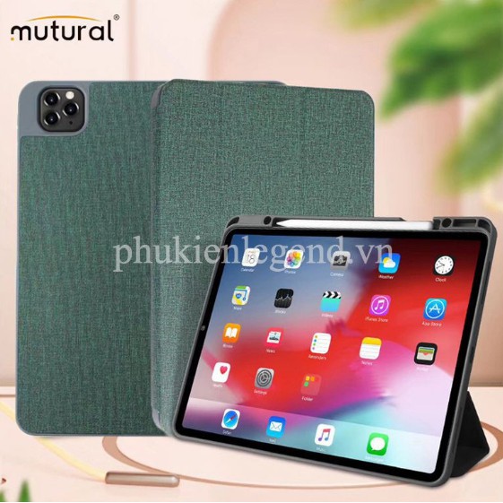 Bao da Mutural cho iPad mini 4/5/ Air/ Air2/ Air 3/Pro 9.7/ Gen 6/ Gen 7/Pro 10.5/ Pro 11 - Có khe để bút ( Chính Hãng )