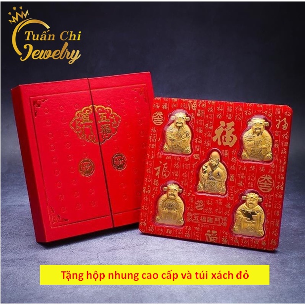 HÀNG SẴN Bộ Thần Tài Ngũ Phúc Lâm Môn Quà Tặng Sang Trọng, Mang Lại May Mắn Tài Lộc, Loại 1 Cao cấp Kèm Hộp Nhung Gấm