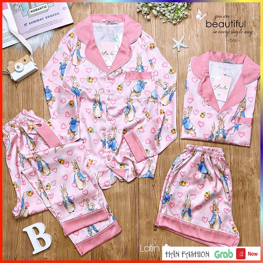 Đồ Ngủ Nữ – Bộ Ngủ Pijama Nữ Latin Cao Cấp Mèo 2 Túi - Tay Dài Quần Dài | Hân Fashion | Ship Nhanh 2h | BigBuy360 - bigbuy360.vn