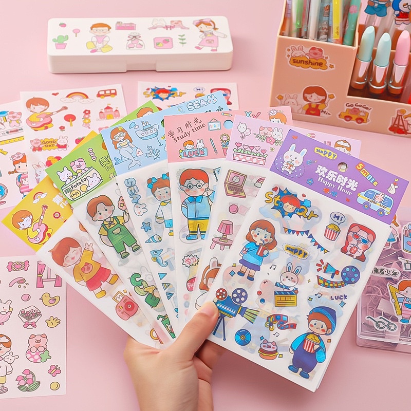 Bộ 4 miếng sticker dán hình nhiều mẫu xinh xinh 2022