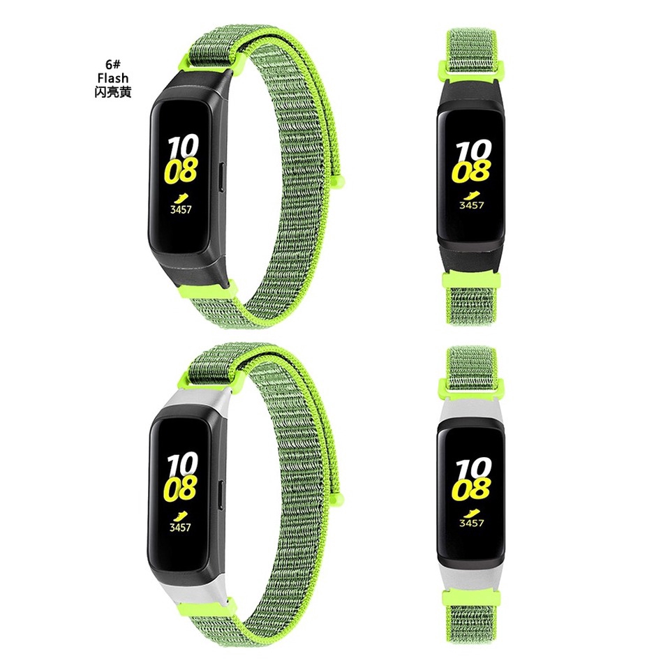 Dây Đồng Hồ Thể Thao Bằng Nylon Mềm + Ốp Bảo Vệ Họa Tiết Sọc Cho Samsung Galaxy Fit Sm-R370