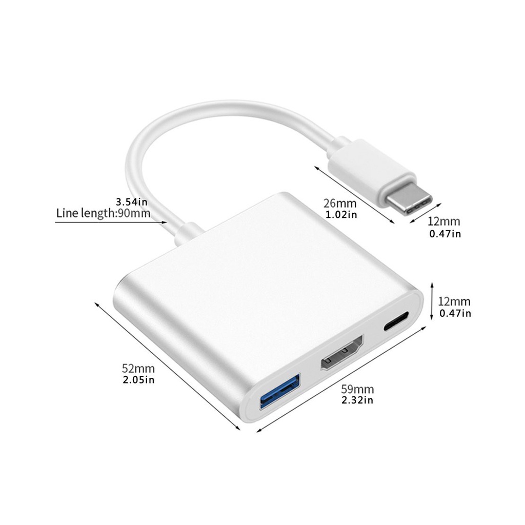 Bộ Chia Cổng Type-C Sang Usb 3.0 Hdmi-Compatible / Vga / Rj45 / Tf