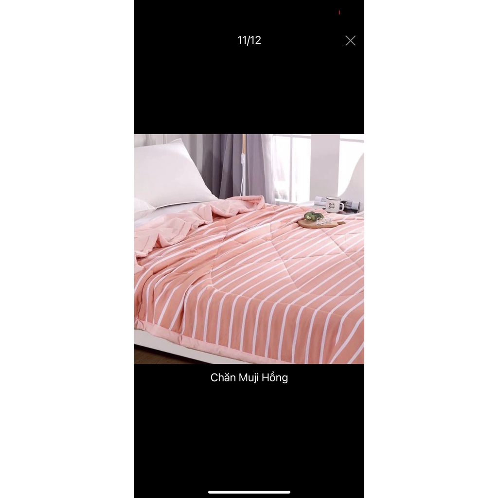 Chăn hè Muji kẻ cotton  kẻ sọc,mềm thoáng mát cho mua hè