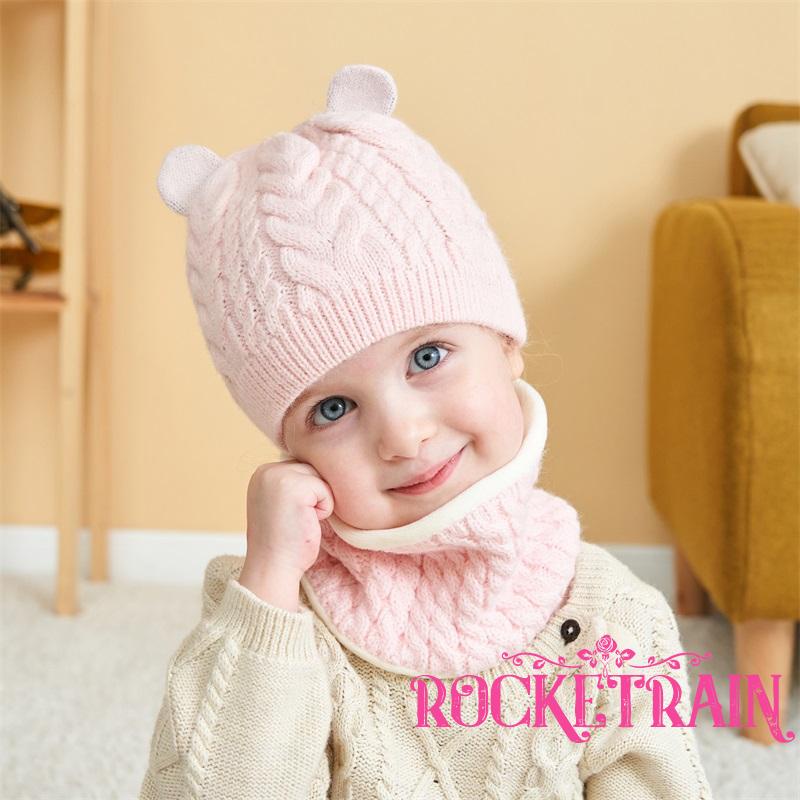 Set Mũ beanie Kèm Khăn Choàng Cổ Dễ Thương Cho Bé