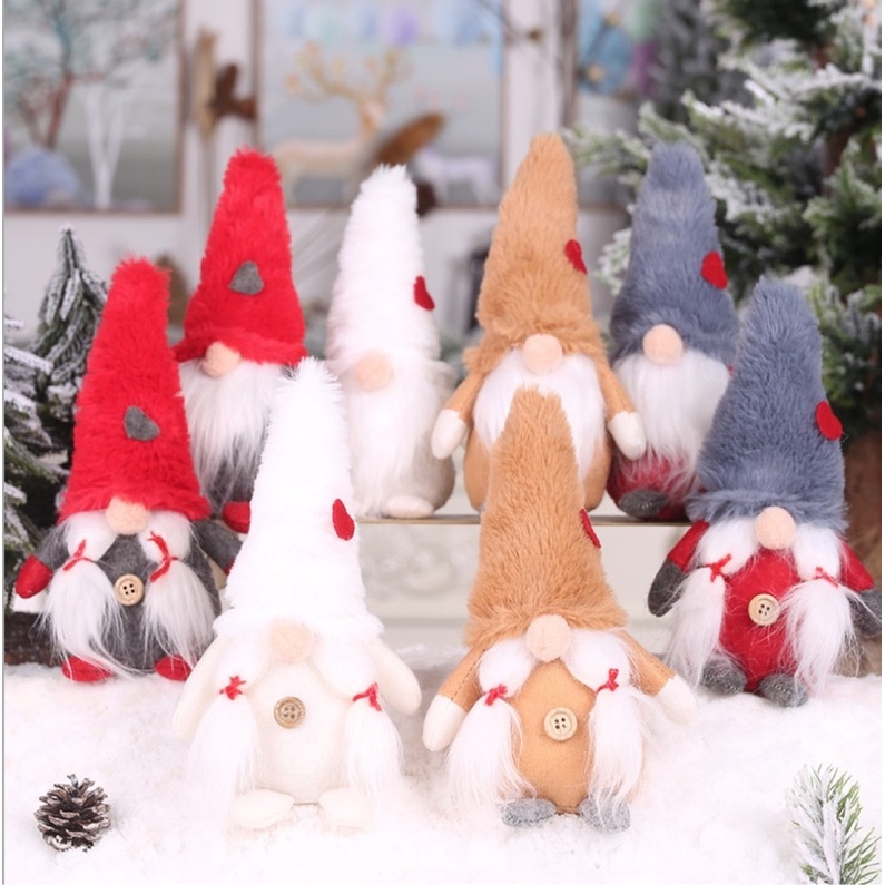 NHỒI BÔNG THẦN LÙN GIỮ VƯỜN TRANG TRÍ GIÁNG SINH - Plump gnome Xmas decoration