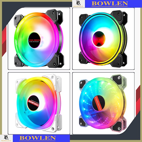 Quạt Fan Led Rgb, Quạt gió Pc, Fan Led Pc RGB Coolmoon + Bộ Hub Coolmoon và điều khiển