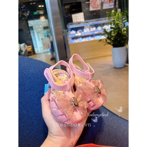 Dép zaxy nơ bướm hồng nhạt (Authentic - full boxtag)
