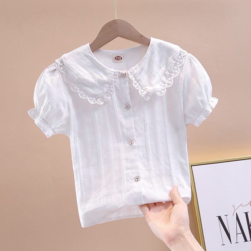 Áo Sơ Mi Dài Tay Thêu Họa Tiết Hoạt Hình Xinh Xắn Dành Cho Bé Gái