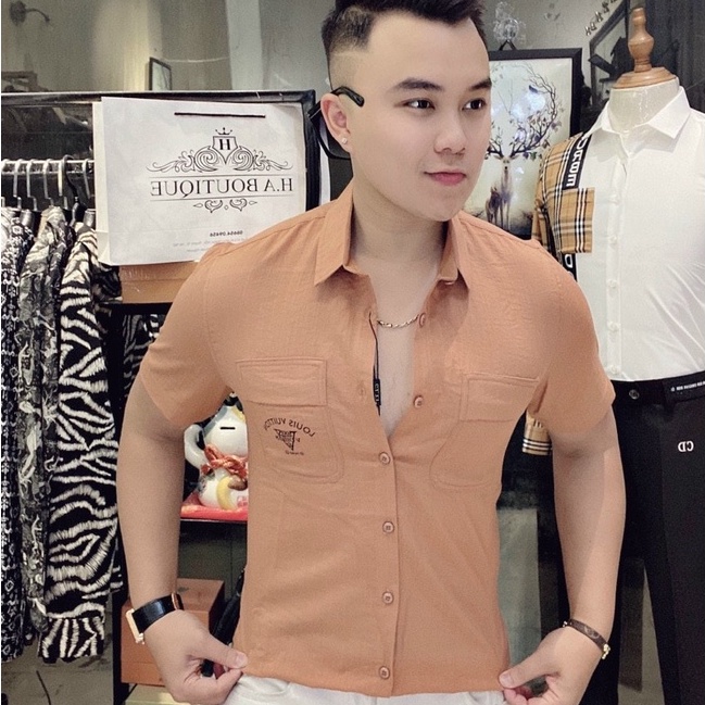 Sơ Mi Nam Ngắn Tay Vải Đũi Cao Cấp